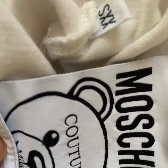 Moschino Couture White Teddy Bear Printed Cotton Short Sleeve T-Shirt size : XXS - Picture 4 of 4